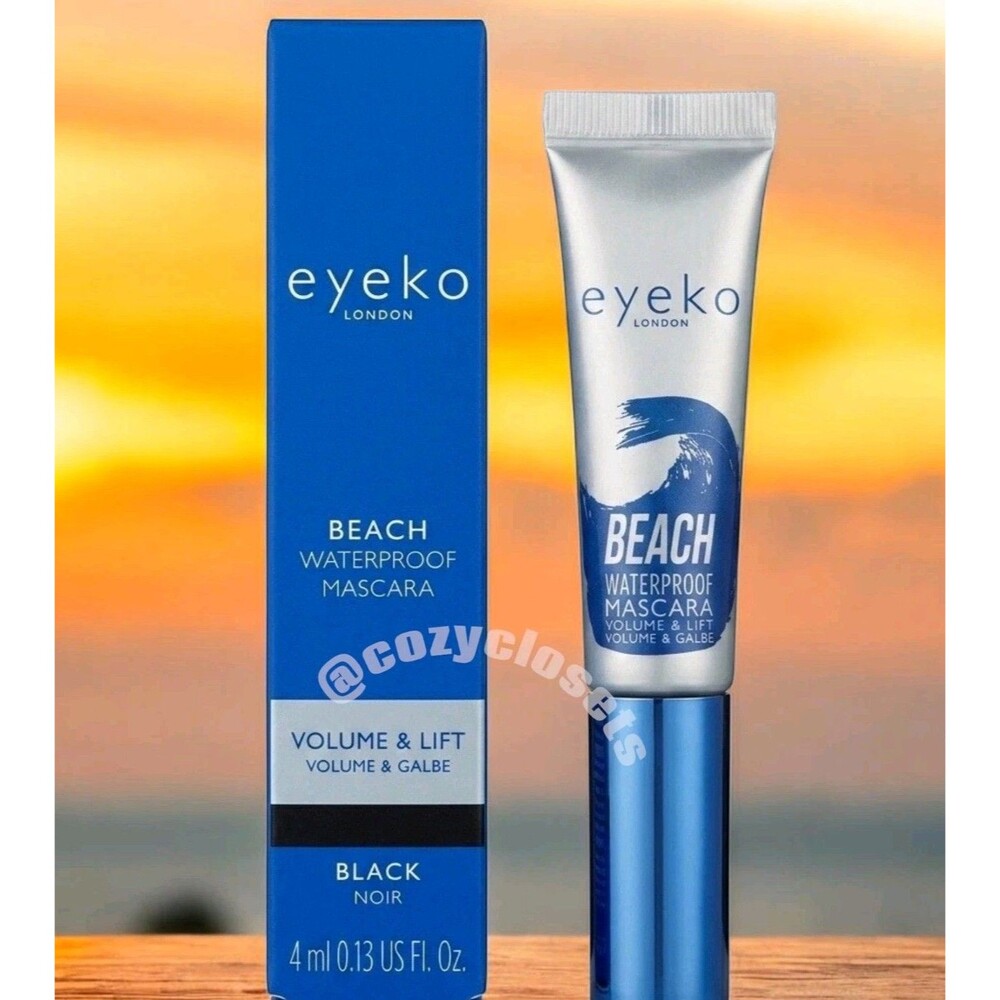 NEW Eyeko BEACH Waterproof Mascara BLACK Volume & Lift Travel Noir Viral 4ml